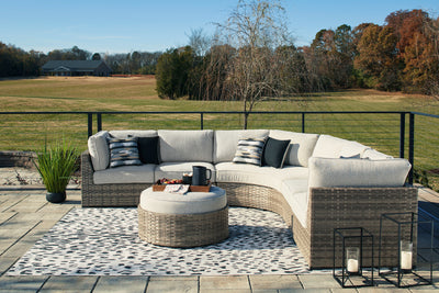 Calworth Outdoor 9-Piece Sectional with Ottoman