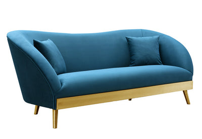 Chloe Spotted Blue Velvet Sofa